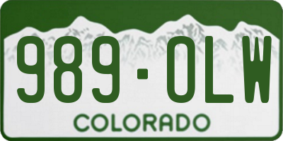 CO license plate 989OLW