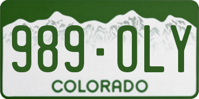 CO license plate 989OLY