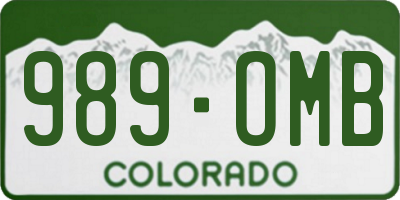 CO license plate 989OMB