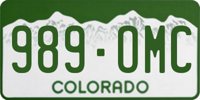 CO license plate 989OMC
