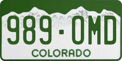 CO license plate 989OMD