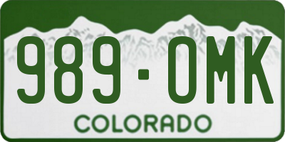 CO license plate 989OMK