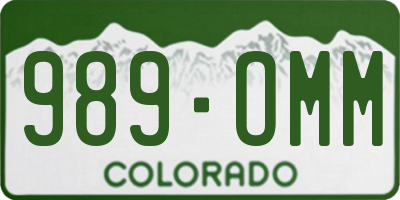 CO license plate 989OMM