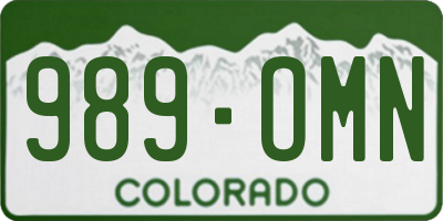 CO license plate 989OMN