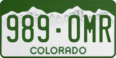 CO license plate 989OMR