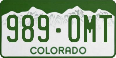 CO license plate 989OMT