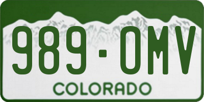 CO license plate 989OMV