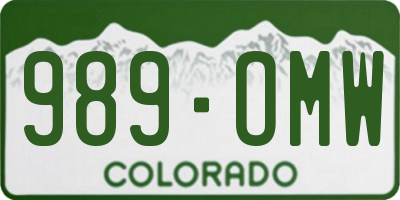 CO license plate 989OMW