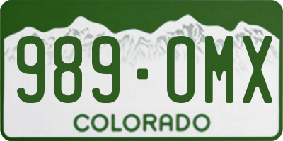 CO license plate 989OMX