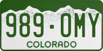 CO license plate 989OMY