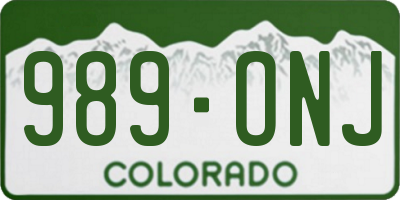 CO license plate 989ONJ