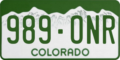 CO license plate 989ONR