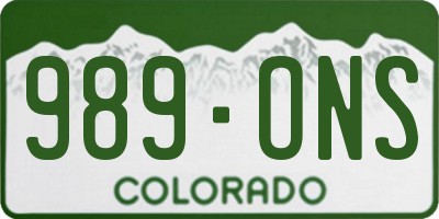 CO license plate 989ONS