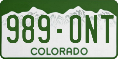 CO license plate 989ONT