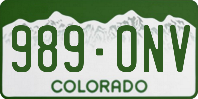 CO license plate 989ONV
