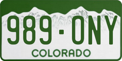 CO license plate 989ONY