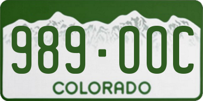 CO license plate 989OOC