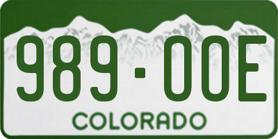 CO license plate 989OOE
