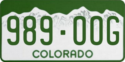 CO license plate 989OOG