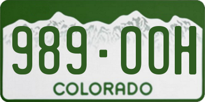 CO license plate 989OOH
