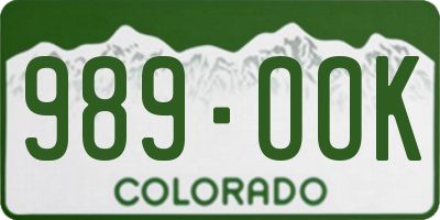 CO license plate 989OOK