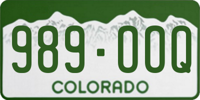 CO license plate 989OOQ