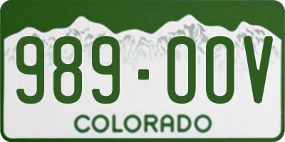 CO license plate 989OOV