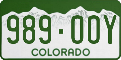 CO license plate 989OOY