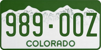 CO license plate 989OOZ