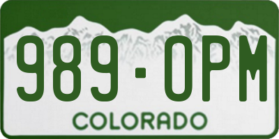 CO license plate 989OPM