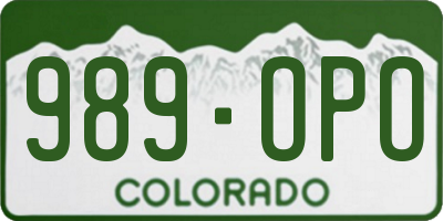 CO license plate 989OPO