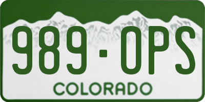 CO license plate 989OPS