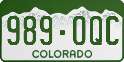 CO license plate 989OQC