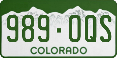 CO license plate 989OQS