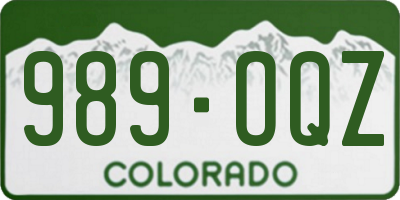 CO license plate 989OQZ