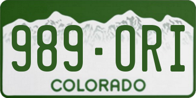 CO license plate 989ORI