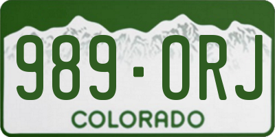 CO license plate 989ORJ