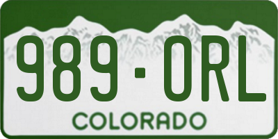 CO license plate 989ORL