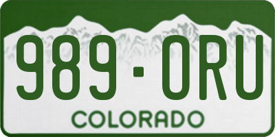 CO license plate 989ORU