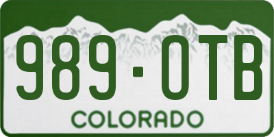 CO license plate 989OTB
