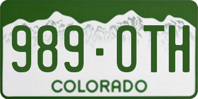 CO license plate 989OTH