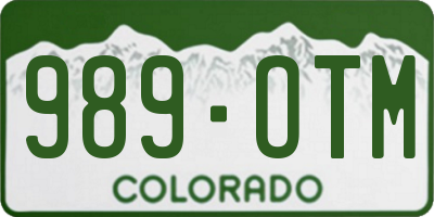 CO license plate 989OTM