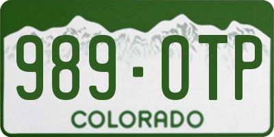 CO license plate 989OTP