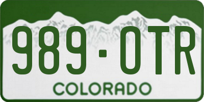 CO license plate 989OTR