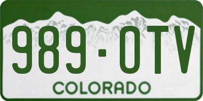 CO license plate 989OTV