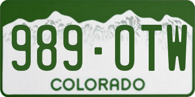 CO license plate 989OTW