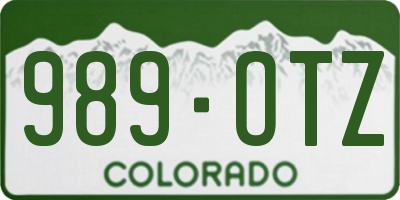 CO license plate 989OTZ