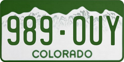 CO license plate 989OUY