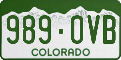 CO license plate 989OVB
