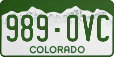 CO license plate 989OVC